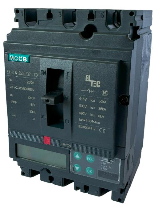 Выключатель автоматический MCCB BA-EL6-250L/3P 250А LCD (электронный Micrologic 5.0А ICU:50KA) ELTEC 1351250