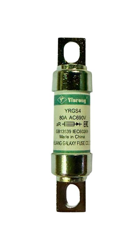 Предохранитель быстродействующий 80А YRGS4-690V/80A aR BS88 19х77мм (Galaxy Fuse) Электрофарфор ЦБ-00009652