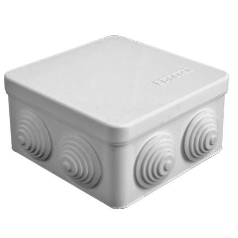 Коробка распределительная ОП 105х105х56мм IP54 7 выходов 7 гермовводов. крышка защелкивающаяся сер. Epplast 100022