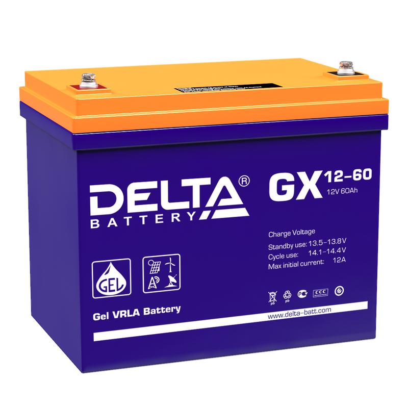 Аккумулятор 12В 60А.ч GX 12-60 Delta 4614010170020