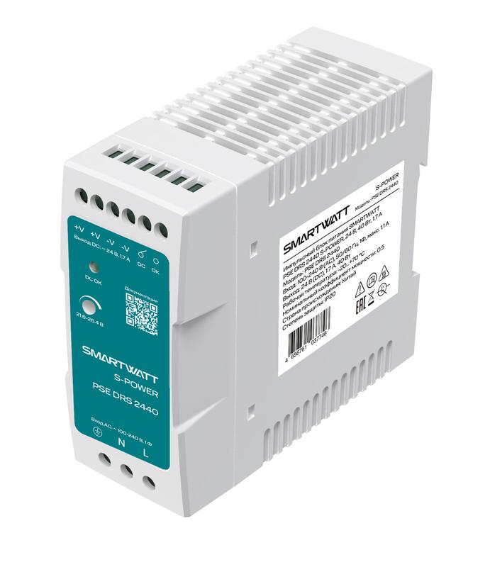 Блок питания импульсный PSE DRS 2440 S-POWER 24В 40Вт 17А SMARTWATT 4512020450016
