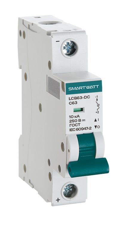 Выключатель автоматический модульный PDE LCB63H-DC-C6/1 6А 1P кривая C 10кА SmartWatt 4512020490071