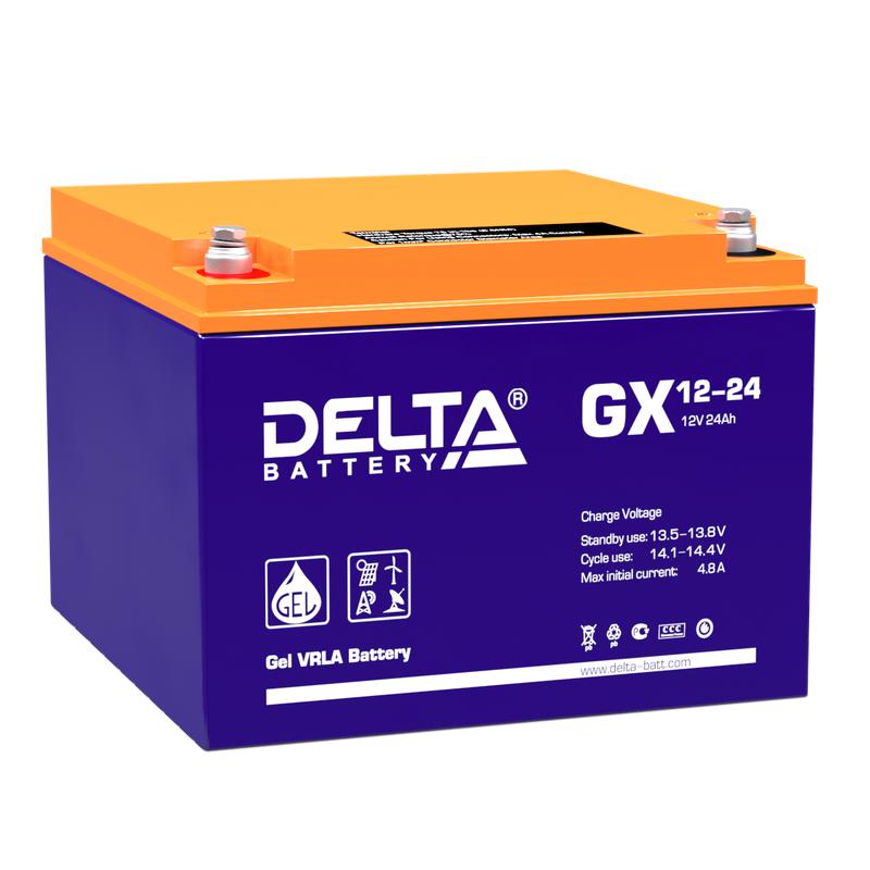Аккумулятор 12В 24А.ч GX 12-24 Delta 4614010170015