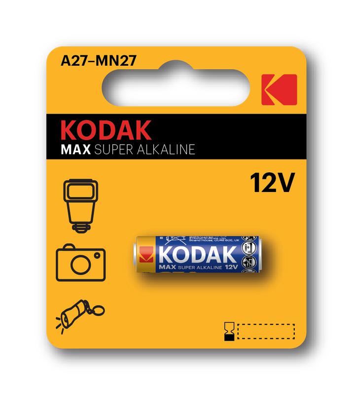 Элемент питания алкалиновый A27/MN27/8LR732 12В MAX SUPER Alkaline (блист.1шт) 30414372-RU1 KODAK Б0047482
