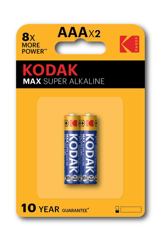 Элемент питания алкалиновый AAA/LR03 1.5В MAX SUPER Alkaline (блист.2шт) 30952874-RU1 KODAK Б0005132