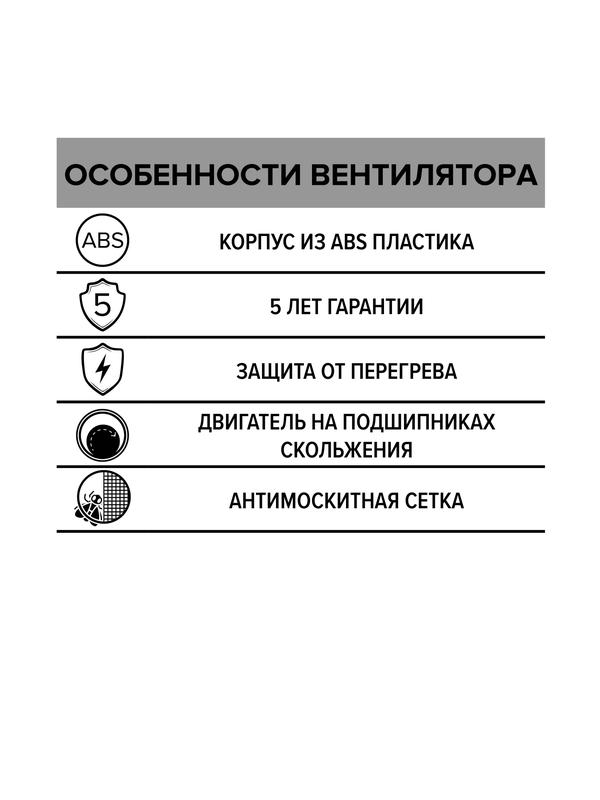 Вентилятор вытяжной осевой 150мм сетка бел. ERA E 150 S