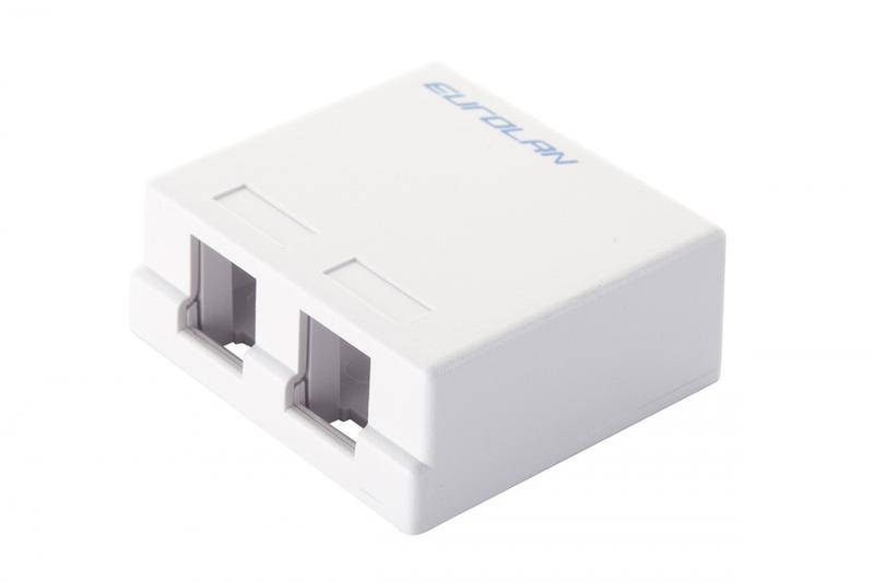 Коробка настенная 2-порт. бел. Eurolan 12B-00-02WT