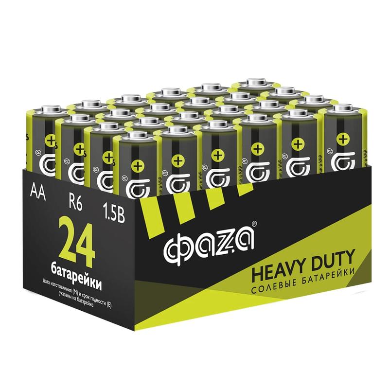Элемент питания солевой AA/R6 1.5В Heavy Duty Pack-24 (уп.24шт) ФАZА 5042292