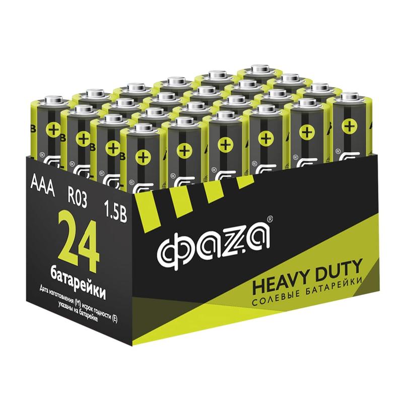 Элемент питания солевой AAA/R03 1.5В Heavy Duty Pack-24 (уп.24шт) ФАZА 5042322