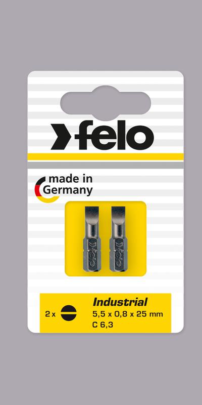 Бита шлицевая плоская Industrial 5.5х1х25 (блист.2шт) FELO 02052036