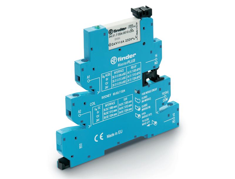 Модуль интерфейсный (сборка 34.51.7.060.0010 + 93.63.0.125) электромеханич. реле MasterPLUS 1CO 6А AgNi 110-125В AC/DC IP20 винт. клеммы FINDER 393101250060