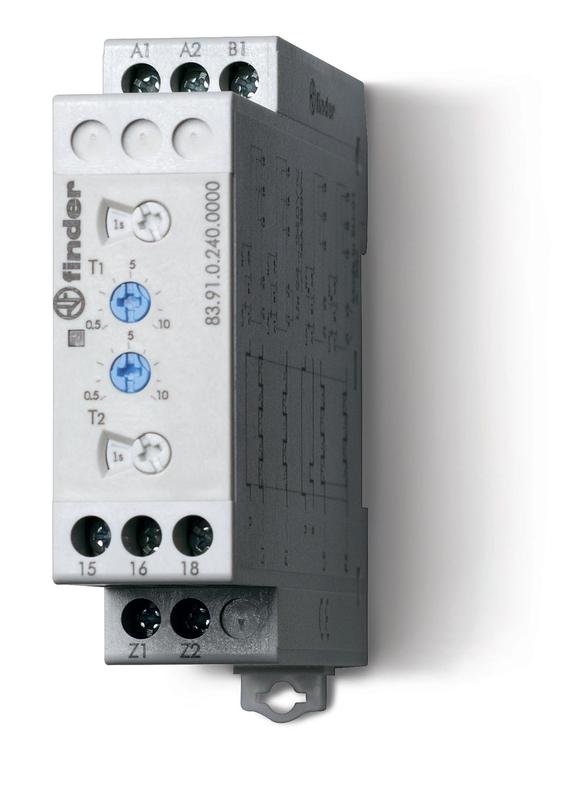 Таймер модульный мультифункциональный (LI LE PI PE) 24…240В AC/DC 1CO 16А 22.5мм регулировка времени 0.05с…10дней IP20 FINDER 839102400000