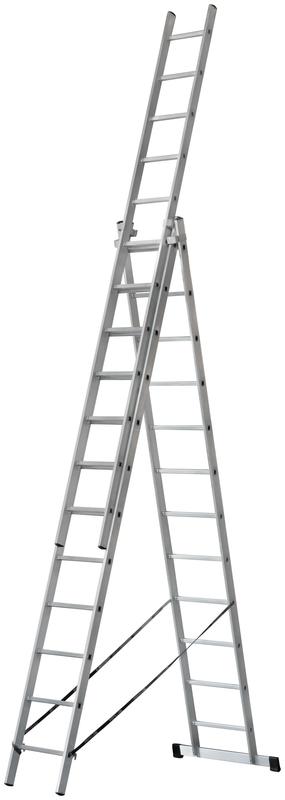 Лестница трехсекционная 3х12 H=343/594/841см 17.83кг усиленная алюм. FIT 65438