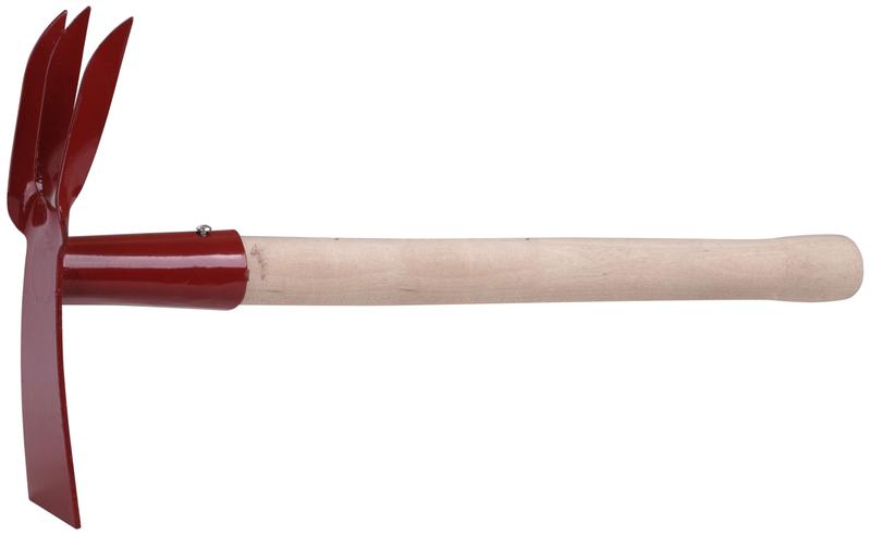 Мотыжка комбинированная 3 витых зуба профиль трапеция деревянная ручка 76812