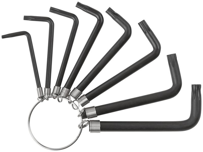 Набор закаленных ключей TORX на кольце Т9-Т40 CrV с черн. фосфатным покрытием (уп.8шт) MOS 64038М