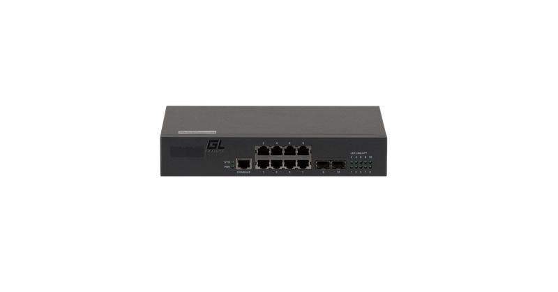 Коммутатор управляемый L2 8 Base-T 10/100/1000Мбит/с портов 2 SFP 1000Мбит/с 1 Console 1U 19дюйм 220В NIKOMAX GL-SW-G201-10