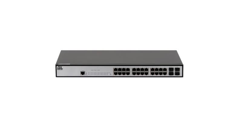Коммутатор управляемый L2 24 Base-T 10/100/1000Мбит/с портов 4 SFP 1000Мбит/с 1 Console 1U 19дюйм 220В NIKOMAX GL-SW-G201-28