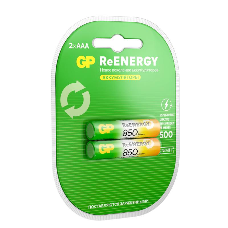 Аккумулятор AAA/HR03 ReEnergy 1.2В 850мА.ч 85AAAHCRGY-2CRCB2 20/200 (блист.2шт) GP 20263