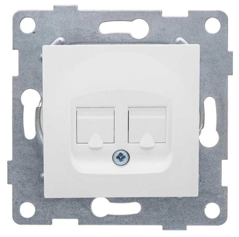 Механизм розетки комп. 2-местн. RJ45 Ugra СП бел. матов. GUSI С11К2-041
