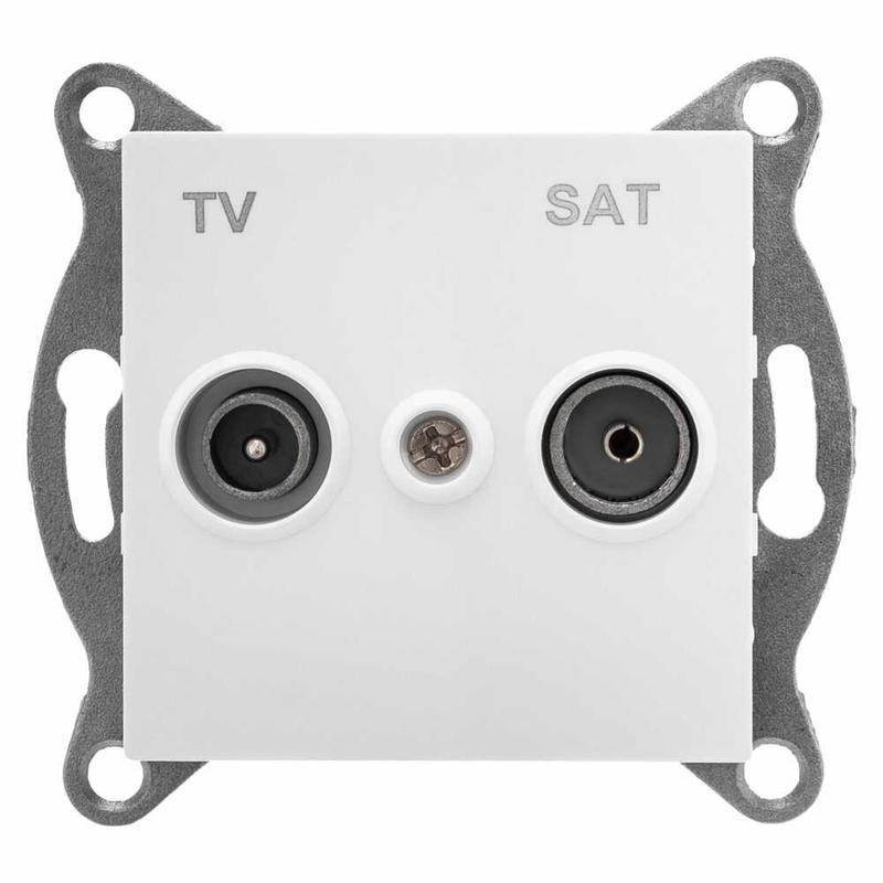 Механизм розетки TV+ SAT оконечной СП Ugra бел. матов. GUSI С11TS1-041