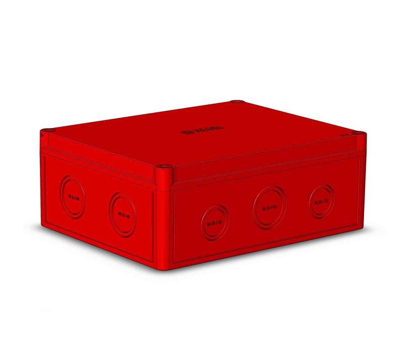 Коробка ПК низкая крышка красн. DIN HEGEL КР2803-743
