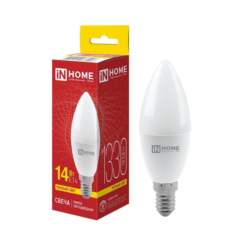 Лампа светодиодная LED-СВЕЧА-VC 14Вт свеча 3000К E14 1330лм 230В IN HOME 4690612063096