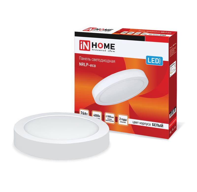 Светильник ДПО NRLP-eco 24Вт 4000К IP40 1680лм 230В 300мм бел. IN HOME 4690612008141