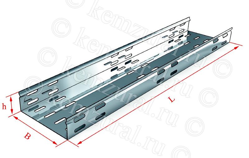 Лоток листовой перфорир. 200х60 L2000 сталь 1мм ЛПМЗ УТ1.5 КЭМЗ 237 200623 14