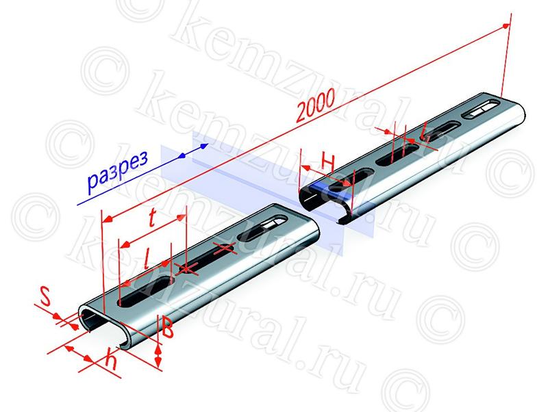 Профиль С-образный 80х40 L2000 3мм К110/2 УХЛ1 гор. оцинк. КЭМЗ 465 804028 19