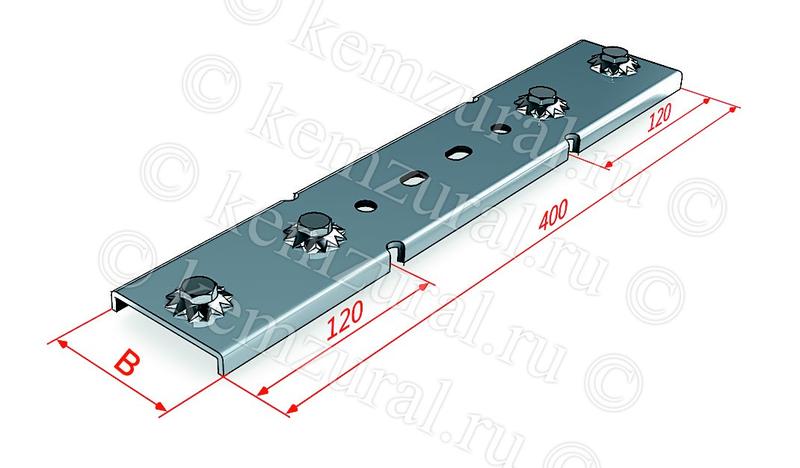 Соединитель переходной НЛ-СП УТ1.5 борт 100 (S=1.2мм) КЭМЗ 449 950144 14