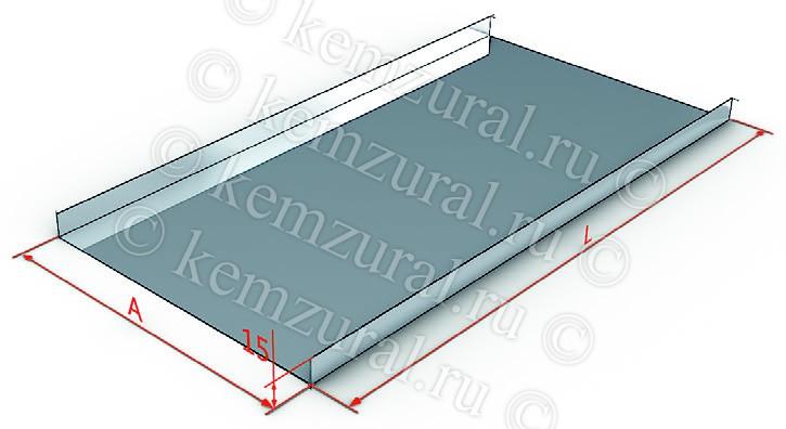 Крышка для лотка осн.50 L2500 сталь 1мм УТ1.5 КЭМЗ 110 051143 14