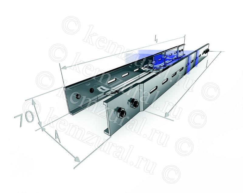 Лоток лестничный прямой сталь 1.5мм НЛ 40х7-П1.87 УХЛ1 гор.цинк метизы в компл. КЭМЗ 440 400725 29