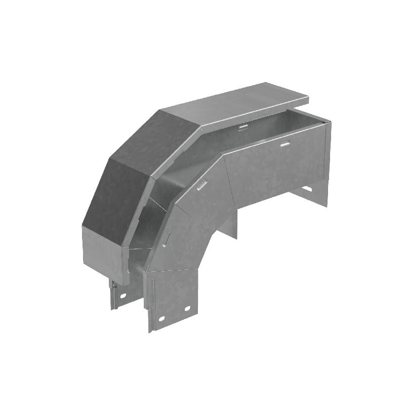 Ответвитель-крышка Т-образ. вертикал. вниз 100х400х200 сталь 1мм 