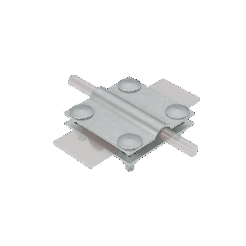 Соединитель крестообразный 2XS-D5-8-B30 AURAFORT INOX304 для прутка d5-8мм и полосы до 30мм с 2 пластинами нерж. сталь КМ MA0005