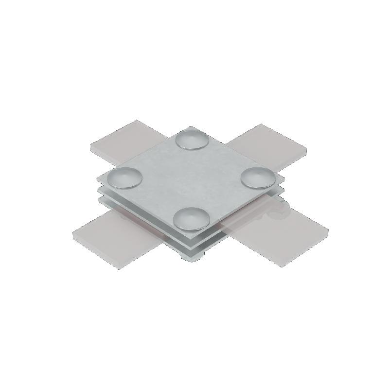 Соединитель крестообразный 3XS-B30 AURAFORT INOX304 для полосы до 30мм с 3 пластинами нерж. сталь КМ MA0040