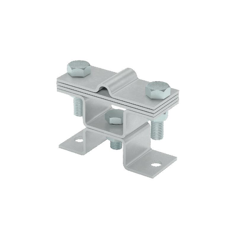Держатель универсальный на мостовой опоре двойн. XUDMO3-D5-8-B40 AURAFORT HD для прутка d5-8мм и полосы до 40мм с 3 пластинами КМ MA0789