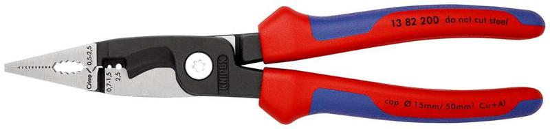 Клещи электромонтажные 6-в-1 L-200мм Knipex KN-1382200SB