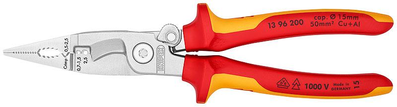 Клещи электромонтажные VDE 6-в-1 L-200мм Knipex KN-1396200