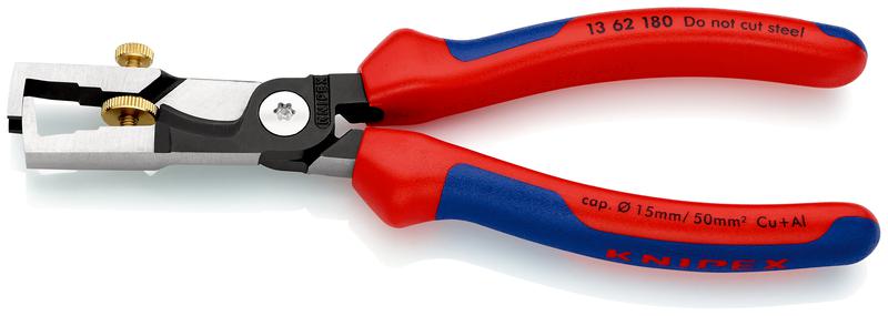 Стриппер-кабелерез 2в1 для ож/мж/тонкожильного кабеля L180 черн. Knipex KN-1362180