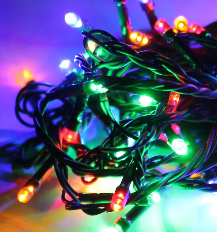 Гирлянда светодиодная 200LED провод 21.5м IP20 8 режимов мигания мультиколор Космос KOC_GIR200_RGB