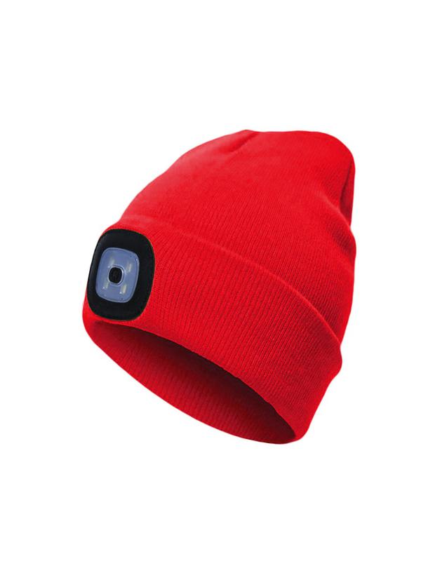 Шапка с фонариком 215х205х5 красн. (фонарь 68х40х23мм снимается и крепится в другое место; аккум. 3.
