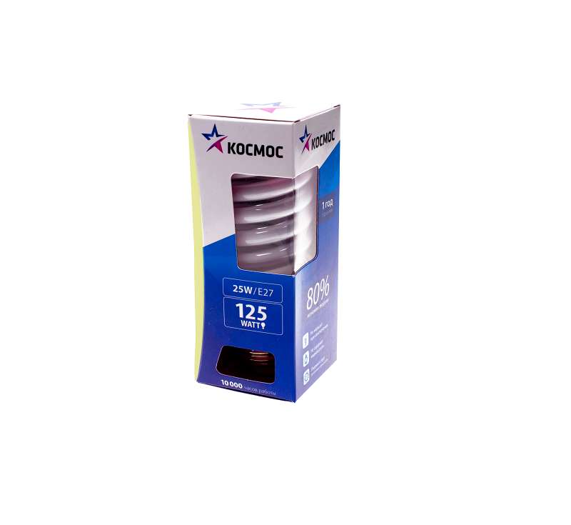 Лампа люминесцентная компакт. SPC 26Вт E27 спиральная 2700К КОСМОС LKsmT2SPC26wE2727