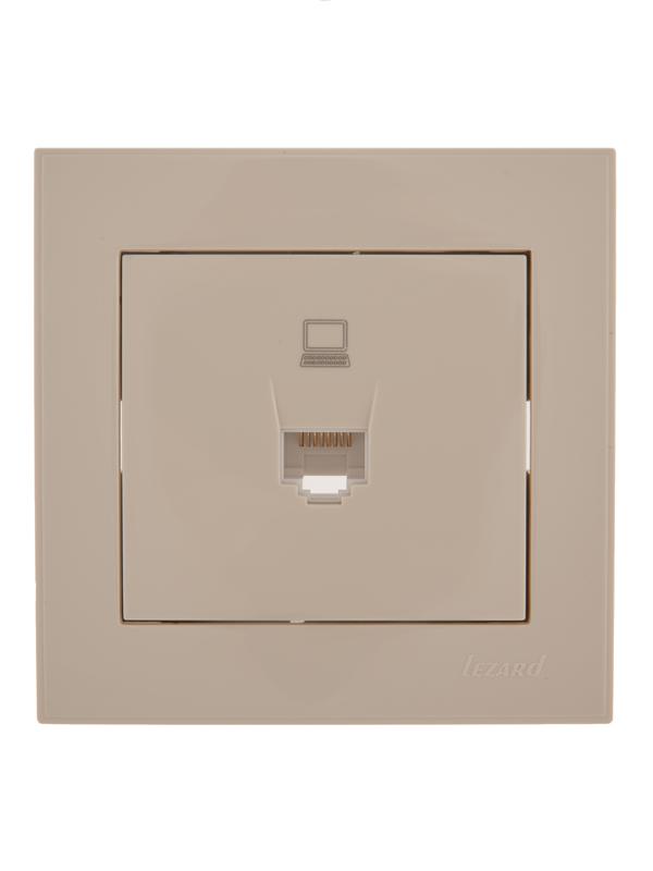 Розетка компьютерная СП Rain RJ45 крем. LEZARD 703-0303-139
