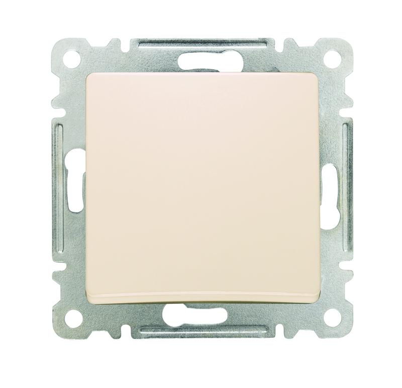 Переключатель проходной 1-кл. СП Lillium IP20 механизм крем. Makel 30010005