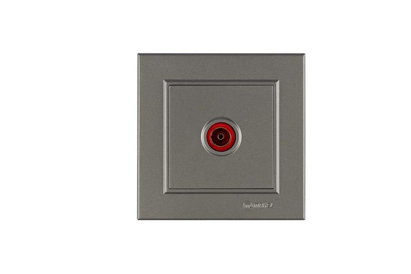 Розетка телевизионная проходная TV СП Karea 16А IP20 зел. Makel 56052007