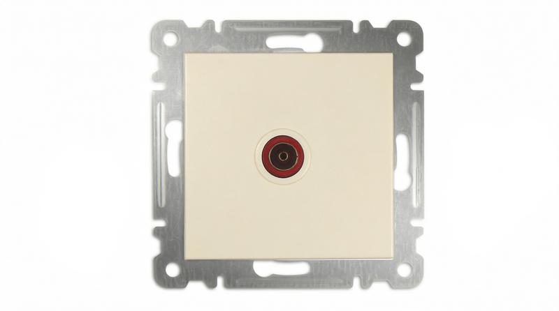 Розетка телевизионная проходная TV СП Karea 16А IP20 механизм крем. Makel 57010007
