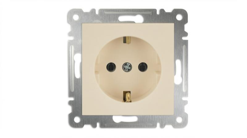 Розетка 1-м СП Karea 16А IP20 с заземл. механизм крем. Makel 57010028