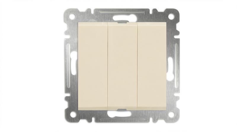 Выключатель 3-кл. СП Karea 10А IP20 механизм крем. Makel 57010091