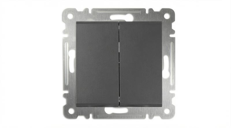 Выключатель 2-кл. СП Karea 10А IP20 механизм дым. маталлик Makel 57050003