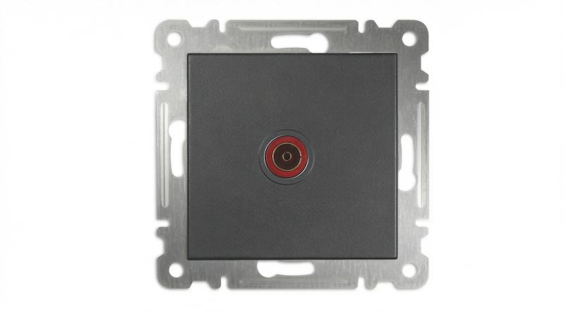 Розетка телевизионная проходная TV СП Karea 16А IP20 механизм дым. металлик Makel 57050007